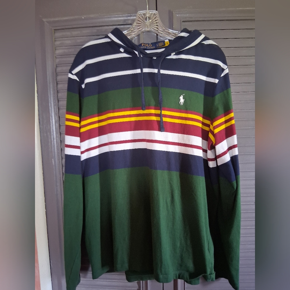 POLO RALPH LAUREN LIGHTWEIGHT COTTON HOODIE. LARGE. EUC